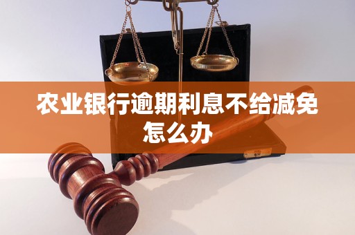 农业银行逾期利息不给减免怎么办